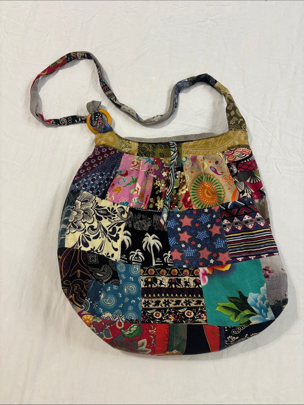 Quilted patchwork hobo colorful bag